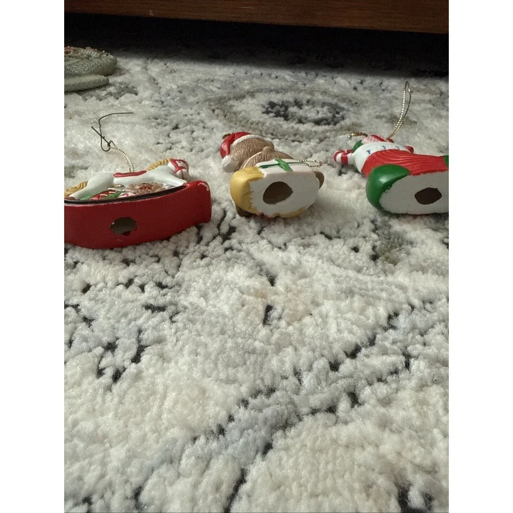Vintage 90s Christmas Ornaments Lot Of 3 Ceramic